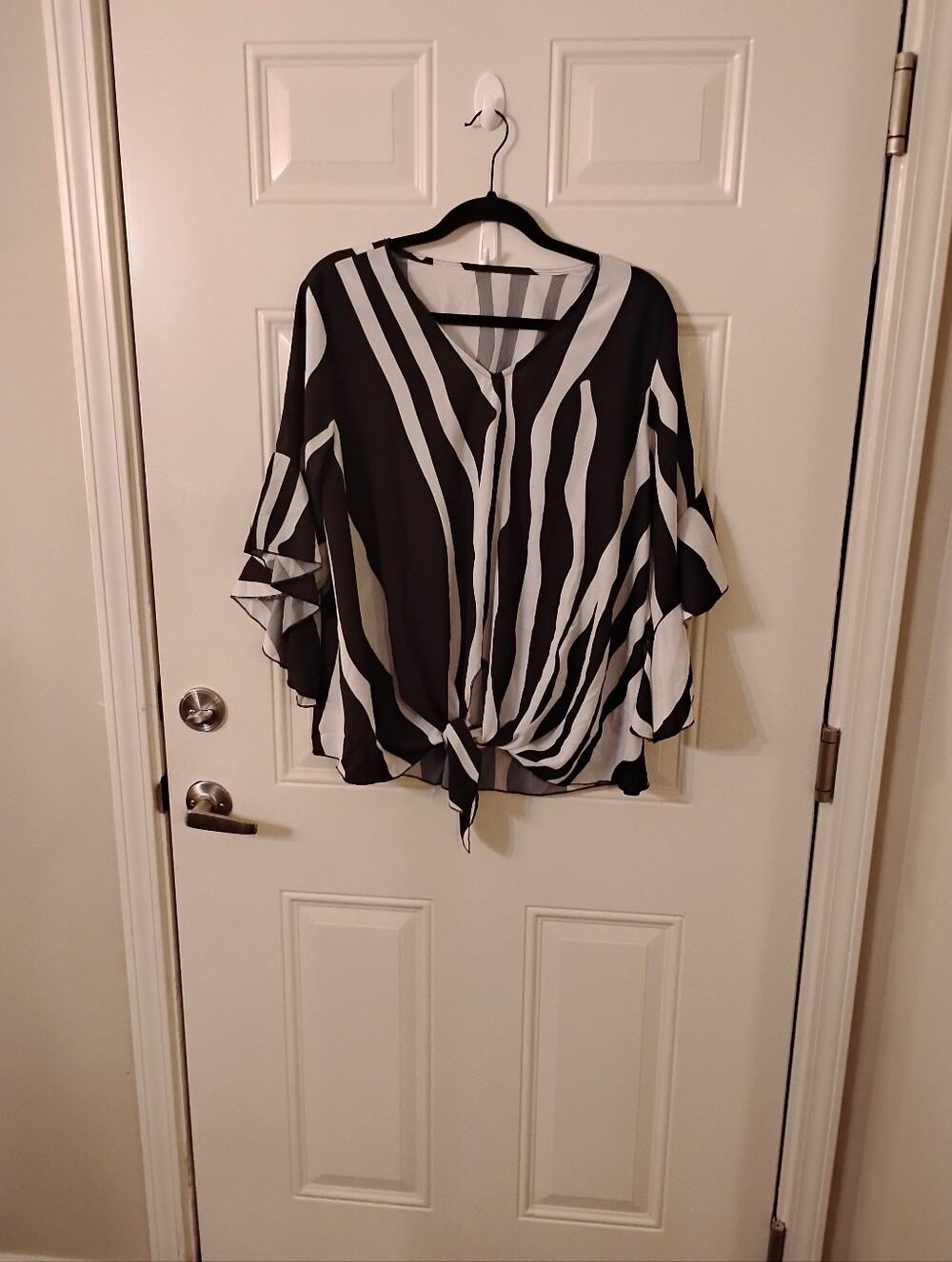 Striking Black And White Blouse